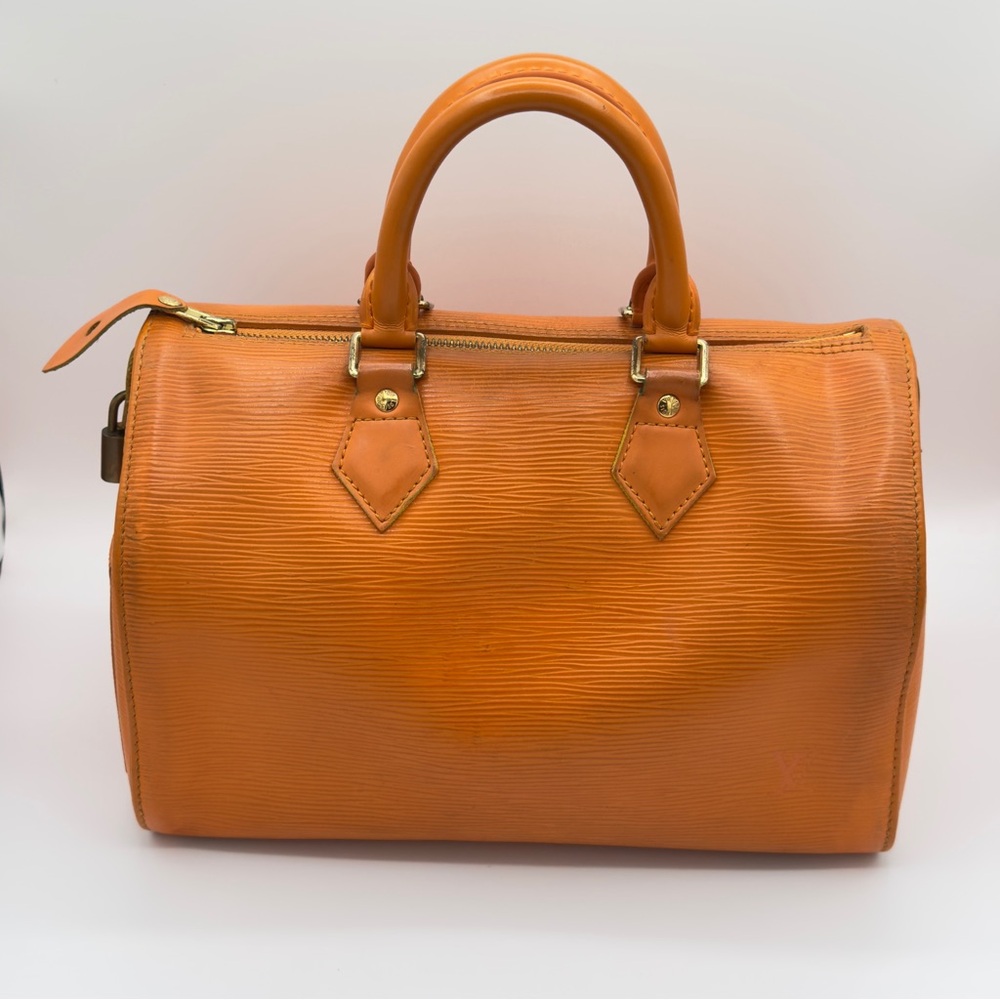Louis Vuitton Epi Speedy 25 boston Bag Hand Bag Yellow